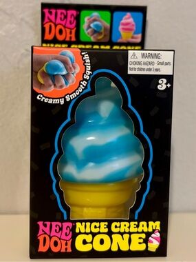 Nee Doh Nice Cream Cone Blue & White Squishy Toy